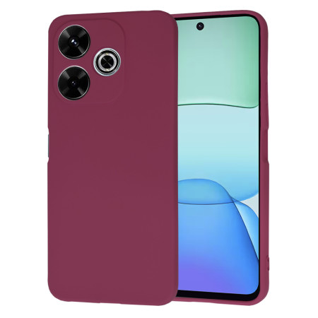 Husa Premium din Silicon pentru Xiaomi Redmi 13 / Poco M6 4G - SoftFlex, Microfibra, Plum Red