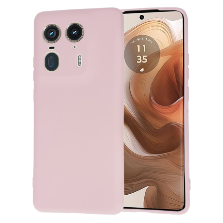 Husa Premium din Silicon pentru Motorola Edge 50 Ultra - SoftFlex, Microfibra, Pink Sand