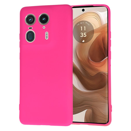Husa Premium din Silicon pentru Motorola Edge 50 Ultra - SoftFlex, Microfibra, Hot Pink