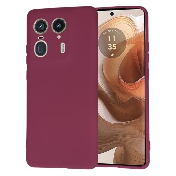 Husa Premium din Silicon pentru Motorola Edge 50 Ultra - SoftFlex, Microfibra, Plum Red