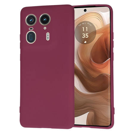 Husa Premium din Silicon pentru Motorola Edge 50 Ultra - SoftFlex, Microfibra, Plum Red