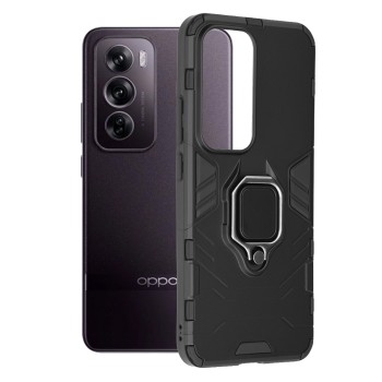 Husă pentru Oppo Reno12 Pro - Inel Magnetic tip Suport - Negru
