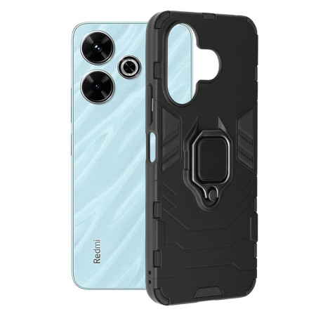 Husă pentru Xiaomi Redmi 13 / Poco M6 4G - Inel Magnetic tip Suport - Negru