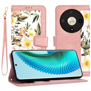 Husă FlipCraft pentru Honor Magic6 Lite - Protecție 360, Design Floral, Sweetheart Pink