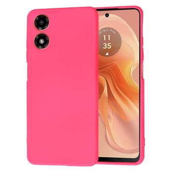 Husa Premium din Silicon pentru Motorola Moto G04 / G04s - SoftFlex, Microfibra, Hot Pink