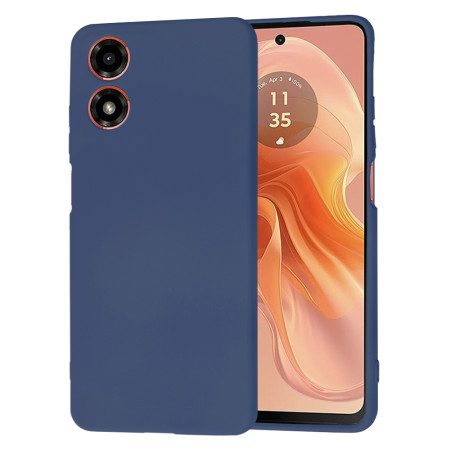 Husa Premium din Silicon pentru Motorola Moto G04 / G04s - SoftFlex, Microfibra, Navy Blue