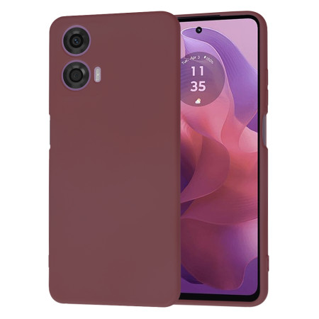 Husa Premium din Silicon pentru Motorola Moto G24 - SoftFlex, Microfibra, Plum Red
