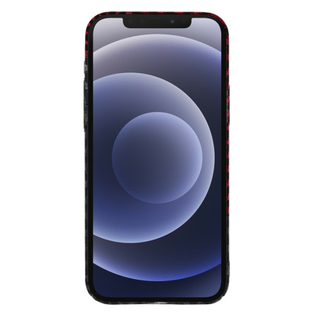 Husa Slim Carbon pentru iPhone 12 - Protectie Premium FiberShell, Red Vortex