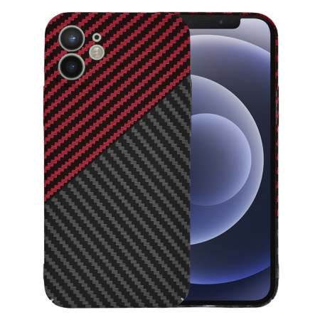 Husa Slim Carbon pentru iPhone 12 Pro Max - Protectie Premium FiberShell, Red Vortex