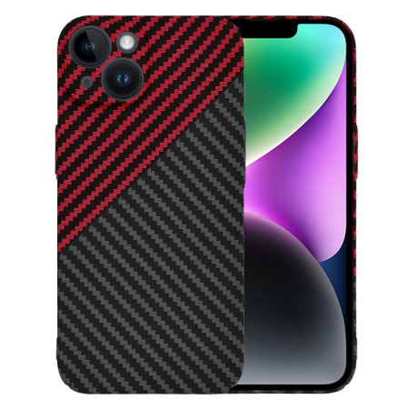 Husa Slim Carbon pentru iPhone 14 - Protectie Premium FiberShell, Red Vortex
