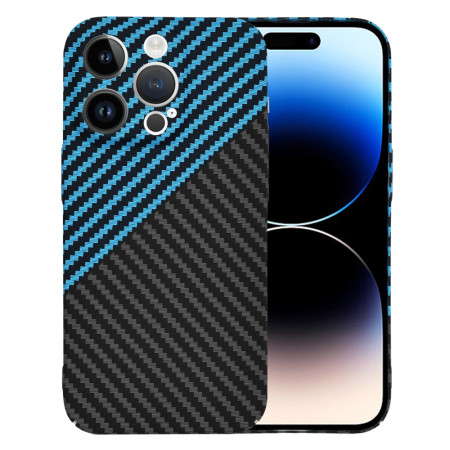 Husa Slim Carbon pentru iPhone 14 Pro - Protectie Premium FiberShell, Blue Pulse