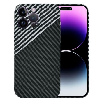 Husa Slim Carbon pentru iPhone 14 Pro Max - Protectie Premium FiberShell, Stealth Gray