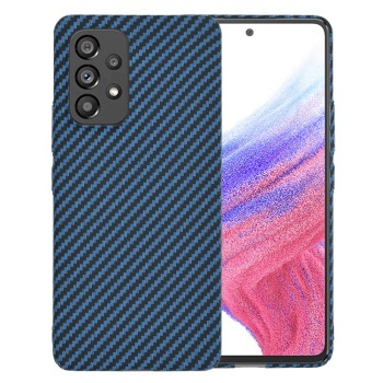 Husa Slim Carbon pentru Samsung Galaxy A53 5G - Protectie Premium FiberShell, Cyan