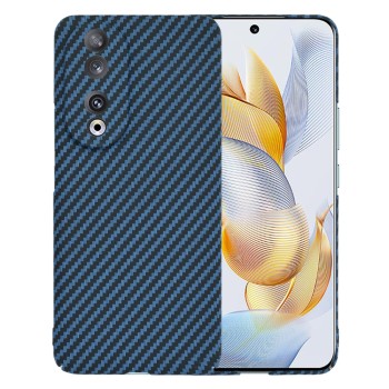Husa Slim Carbon pentru Honor 90 - Protectie Premium FiberShell, Cyan