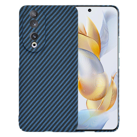 Husa Slim Carbon pentru Honor 90 - Protectie Premium FiberShell, Cyan