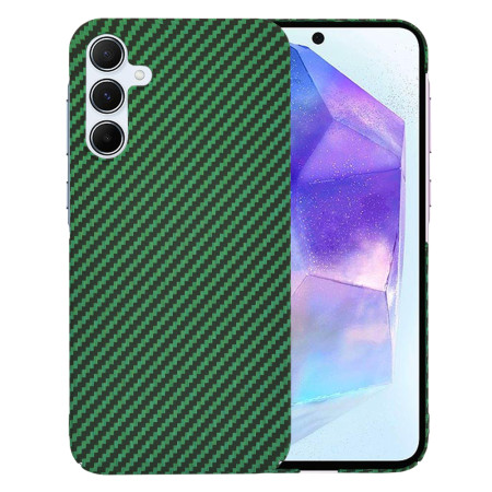 Husa Slim Carbon pentru Samsung Galaxy A55 5G - Protectie Premium FiberShell, Green