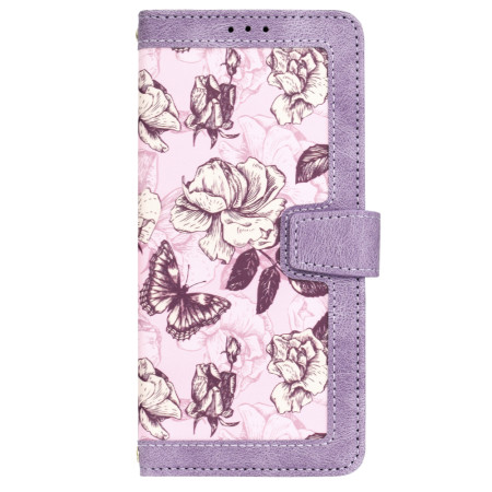 Husa FlipCraft pentru Samsung Galaxy A35 5G - Protectie 360, Design Floral, Mysterious Purple