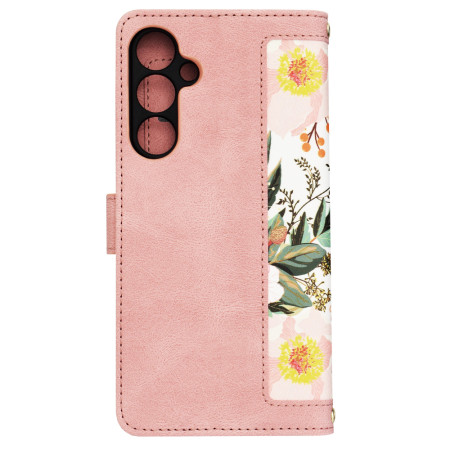 Husa FlipCraft pentru Samsung Galaxy A35 5G - Protectie 360, Design Floral, Sweetheart Pink