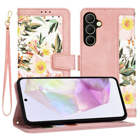 Husa FlipCraft pentru Samsung Galaxy A35 5G - Protectie 360, Design Floral, Sweetheart Pink