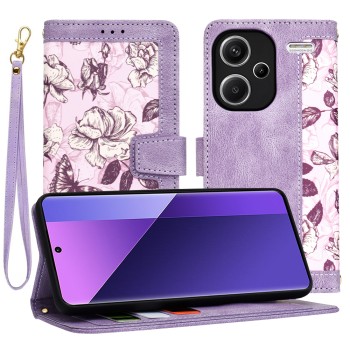 Husa FlipCraft pentru Xiaomi Redmi Note 13 Pro Plus - Protectie 360, Design Floral, Mysterious Purple