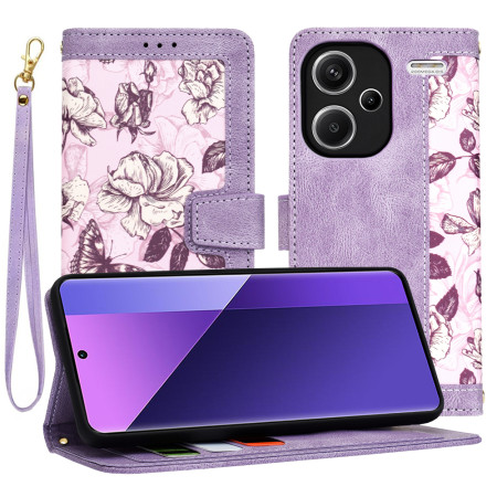 Husa FlipCraft pentru Xiaomi Redmi Note 13 Pro Plus - Protectie 360, Design Floral, Mysterious Purple