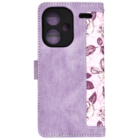 Husa FlipCraft pentru Xiaomi Redmi Note 13 Pro Plus - Protectie 360, Design Floral, Mysterious Purple