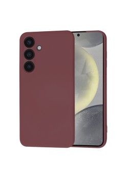 Husa pentru Samsung Galaxy S25 - SoftFlex, Microfibra in interior, Plum Red