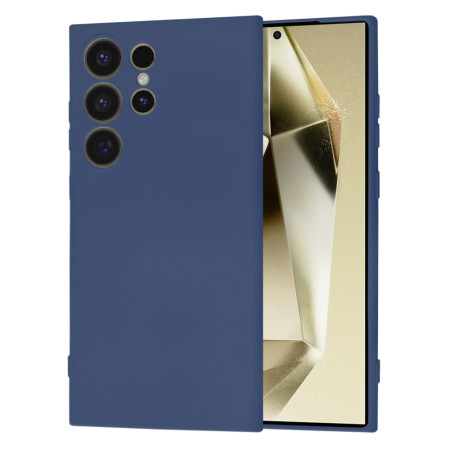 Husa Premium pentru Samsung Galaxy S24 Ultra - SoftFlex, Microfibra, Navy Blue
