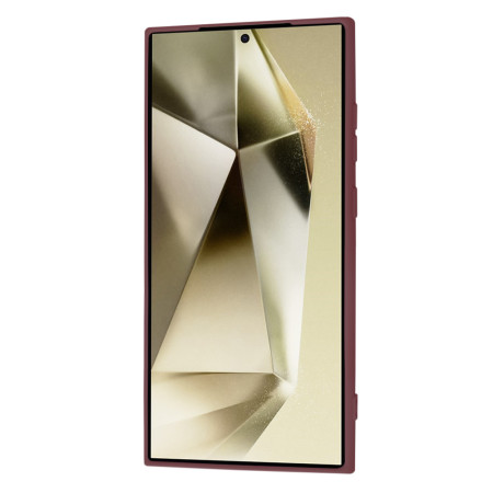 Husa Premium pentru Samsung Galaxy S24 Ultra - SoftFlex, Microfibra, Plum Red