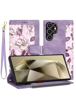 Husa pentru Samsung Galaxy S25 Ultra - FlipCraft - Design Floral - Mysterious Purple
