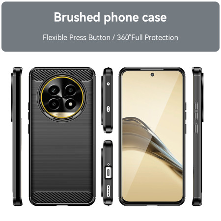 Husa Carbon pentru Realme 13 Pro / 13 Pro+, Tech Protects Anti-Soc, Black