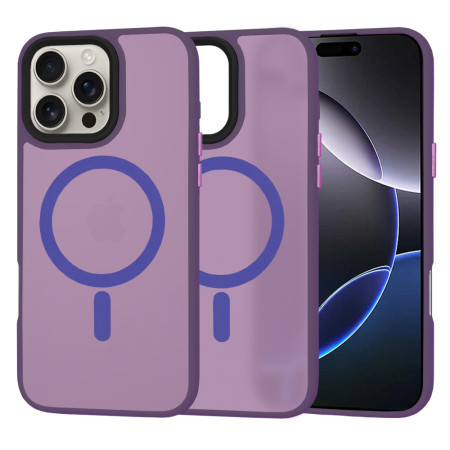 Husa pentru iPhone 16 Pro Max - HaloFrost, PRO Grip, Deep Purple
