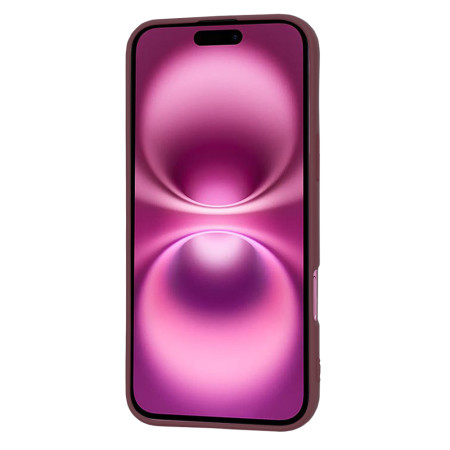 Husa Premium pentru iPhone 16 Plus - SoftFlex, Microfibra in interior, Plum Red