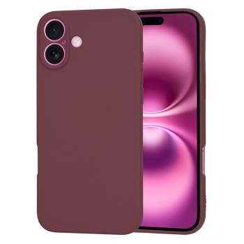 Husa Premium pentru iPhone 16 Plus - SoftFlex, Microfibra in interior, Plum Red