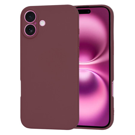 Husa Premium pentru iPhone 16 Plus - SoftFlex, Microfibra in interior, Plum Red