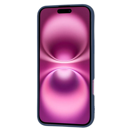 Husa Premium pentru iPhone 16 Plus - SoftFlex, Microfibra in interior, Navy Blue