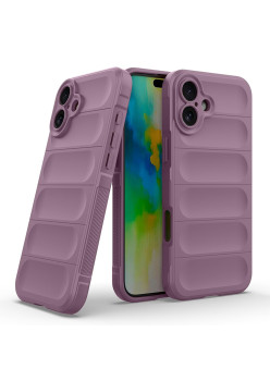 Husa Antisoc pentru iPhone 16, Margini Striate, Magic Shield, Purple