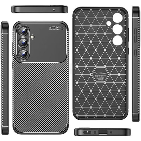 Husa pentru Samsung Galaxy A16, CarbonFiber, Premium, Black