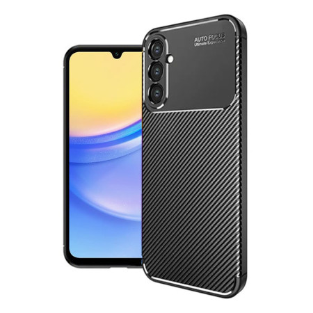 Husa pentru Samsung Galaxy A16, CarbonFiber, Premium, Black