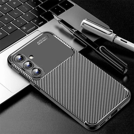 Husa pentru Samsung Galaxy A16, CarbonFiber, Premium, Black