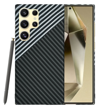 Husa pentru Samsung Galaxy S25 Ultra - CarbonFiber Slim - Stealth Gray