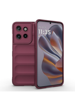 Husa Antisoc pentru Motorola Edge 50 Neo / Motorola ThinkPhone 25, Margini Striate, Magic Shield, Bordeaux
