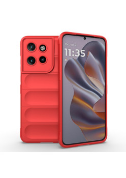 Husa Antisoc pentru Motorola Edge 50 Neo / Motorola ThinkPhone 25, Margini Striate, Magic Shield, Red