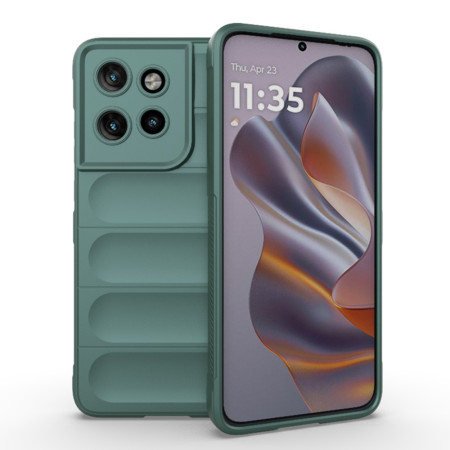 Husa Antisoc pentru Motorola Edge 50 Neo / Motorola ThinkPhone 25, Margini Striate, Magic Shield, Green