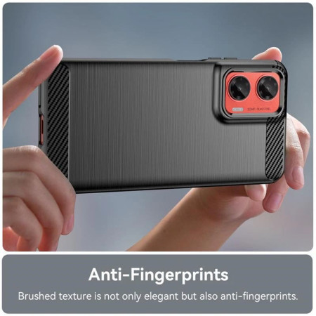 Husa Carbon pentru Motorola Moto G35, Tech Protects Anti-Soc, Black