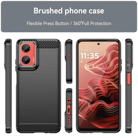 Husa Carbon pentru Motorola Moto G35, Tech Protects Anti-Soc, Black