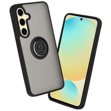 Husa pentru Samsung Galaxy S24 FE - Magnet Auto și Inel Rotativ, Premium, Negru