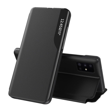 Husa Flip Smart View compatibila Samsung Galaxy S23 FE, tip Carte, Negru