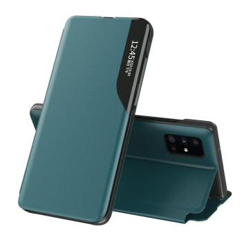 Husa Flip Smart View compatibila Honor 90 Lite, tip Carte, Verde