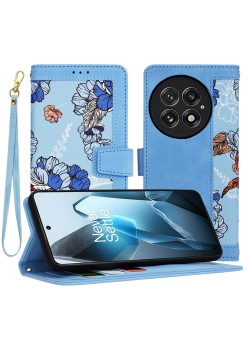 Husa pentru OnePlus 13 - FlipCraft - Design Floral - Vibrant Blue